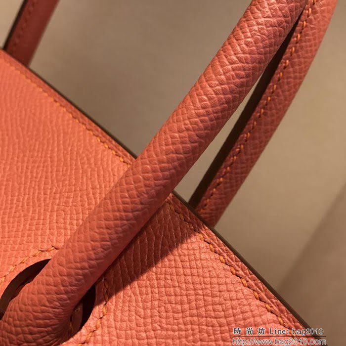 HERMES愛馬仕 鉑金包 Birkin 30cm Epsom L5 Crevette 龍蝦粉 金扣 頂級工藝 全手工 蠟線縫製 法國原廠工匠 時尚手提包  Ama1221